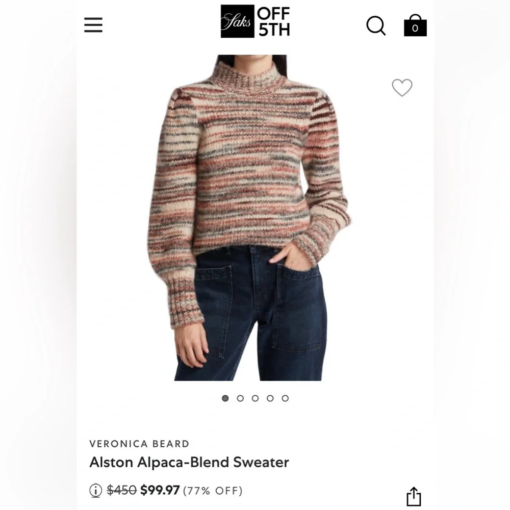 Veronica Beard Alston Alpaca Striped Knit Women's Sweater - Picture 8 of 8